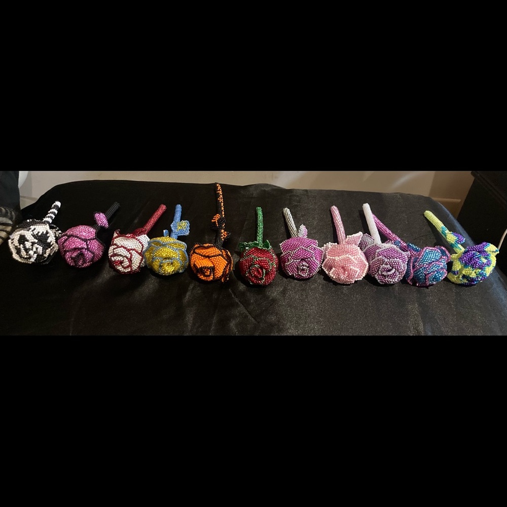 Hand beaded roses